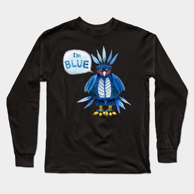 Blue Bird Long Sleeve T-Shirt by dotsofpaint